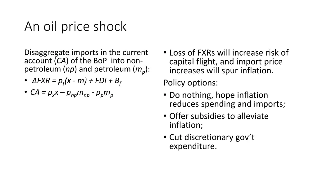 an oil price shock