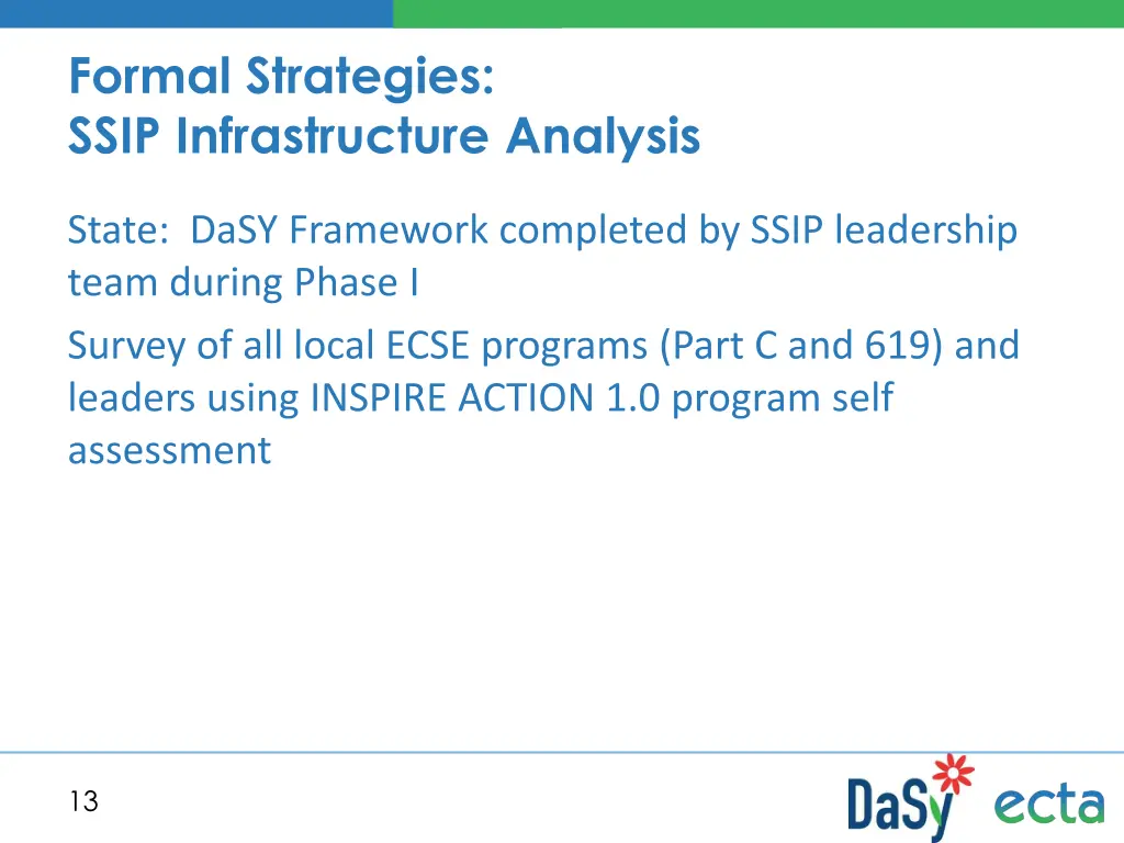 formal strategies ssip infrastructure analysis