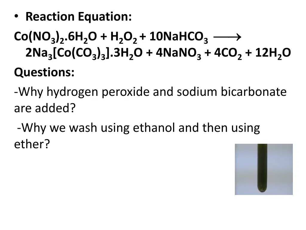 reaction equation