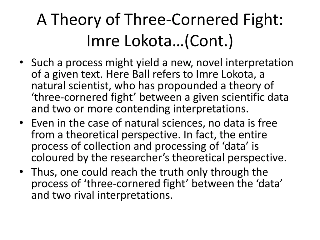 a theory of three cornered fight imre lokota cont