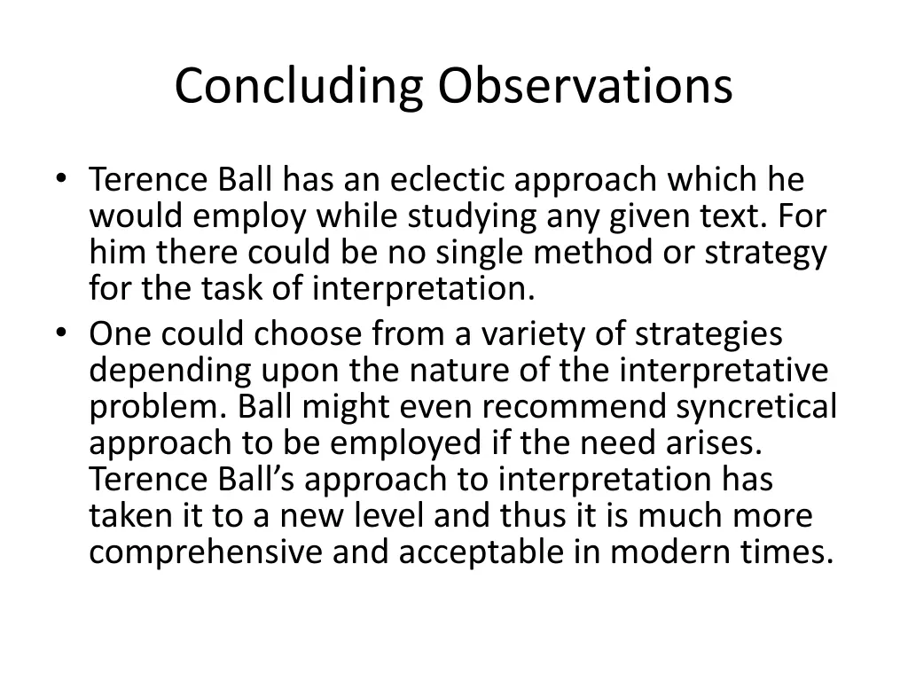 concluding observations