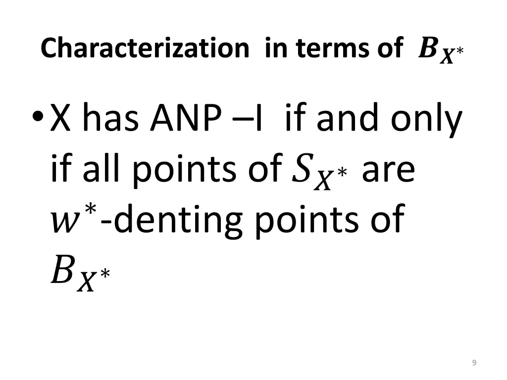 characterization in terms of