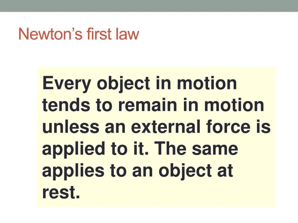 newton s first law