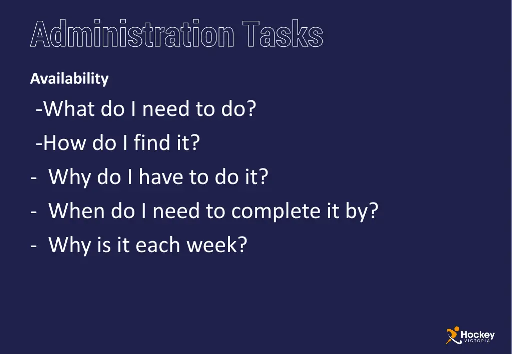 administration tasks