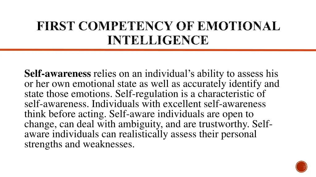 first competency of emotional intelligence