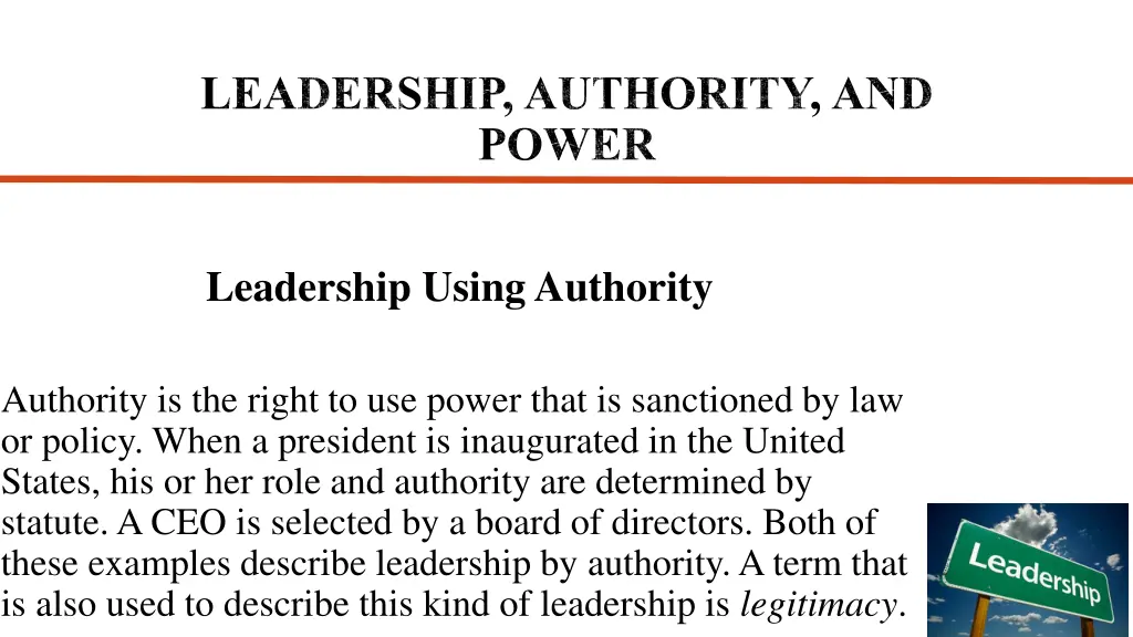 leadership authority and power