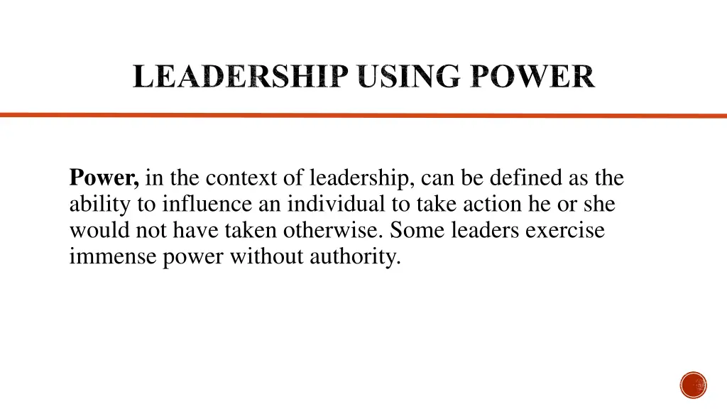 leadership using power