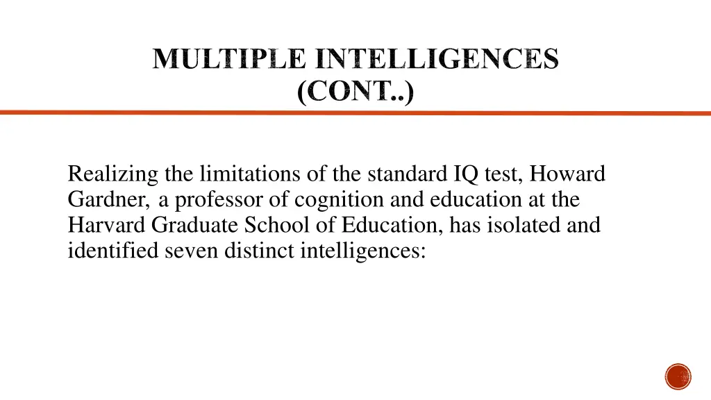 multiple intelligences cont