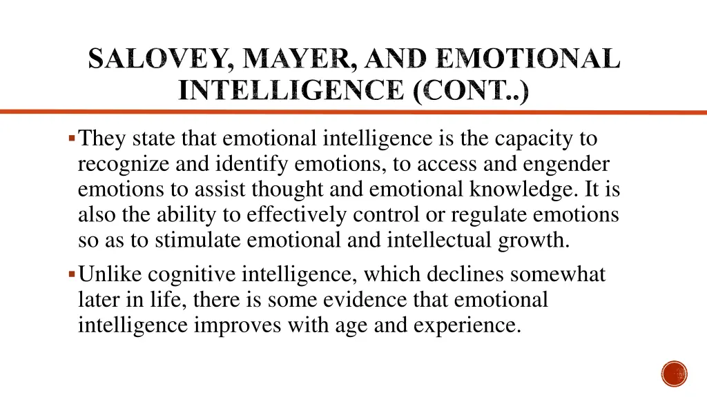 salovey mayer and emotional intelligence cont