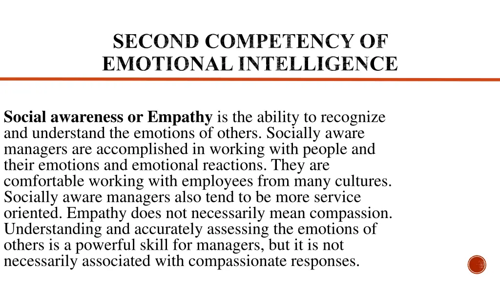 second competency of emotional intelligence