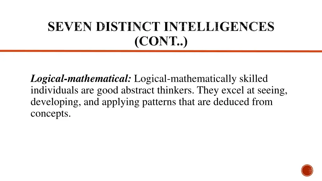 seven distinct intelligences cont 3