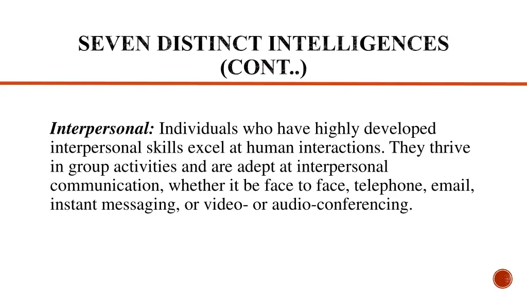 seven distinct intelligences cont 4