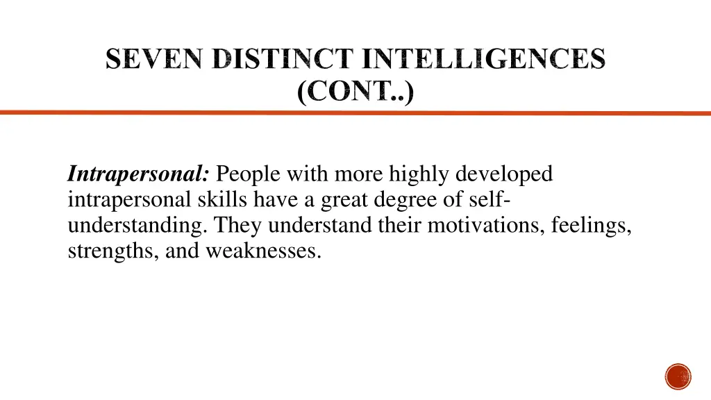 seven distinct intelligences cont 5