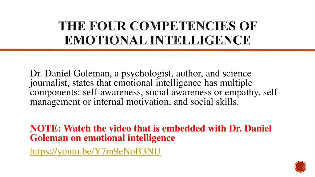 the four competencies of emotional intelligence