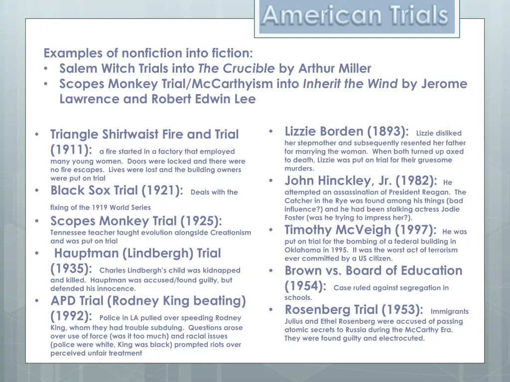 american trials