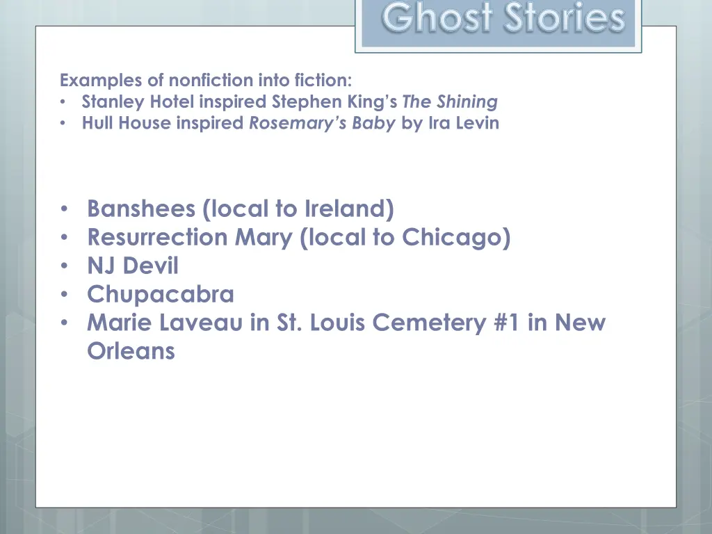 ghost stories