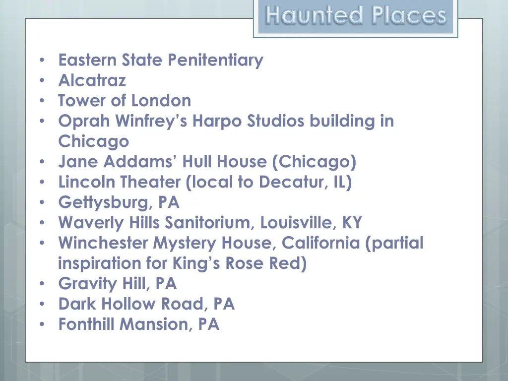 haunted places