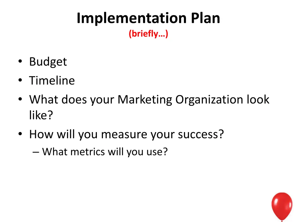 implementation plan briefly