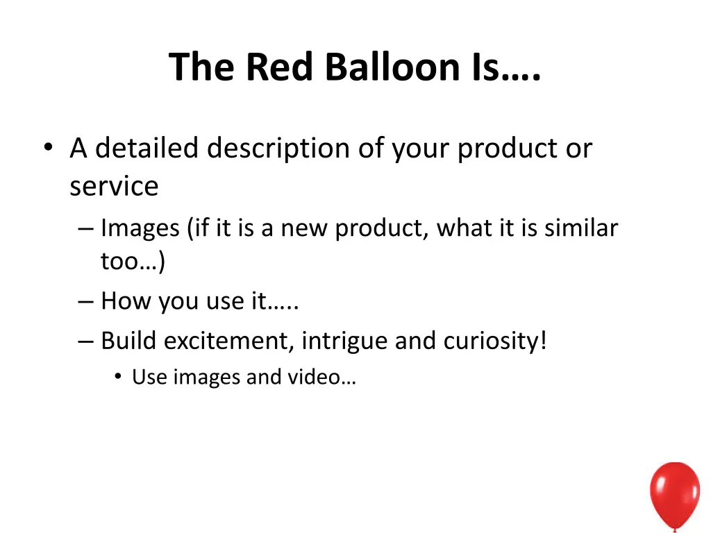 the red balloon is