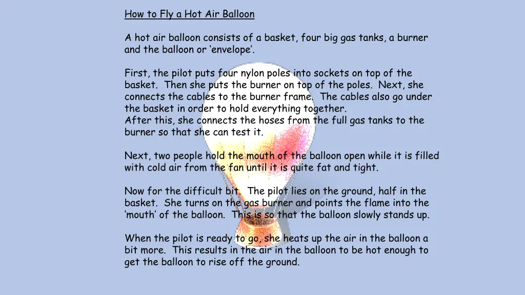 how to fly a hot air balloon