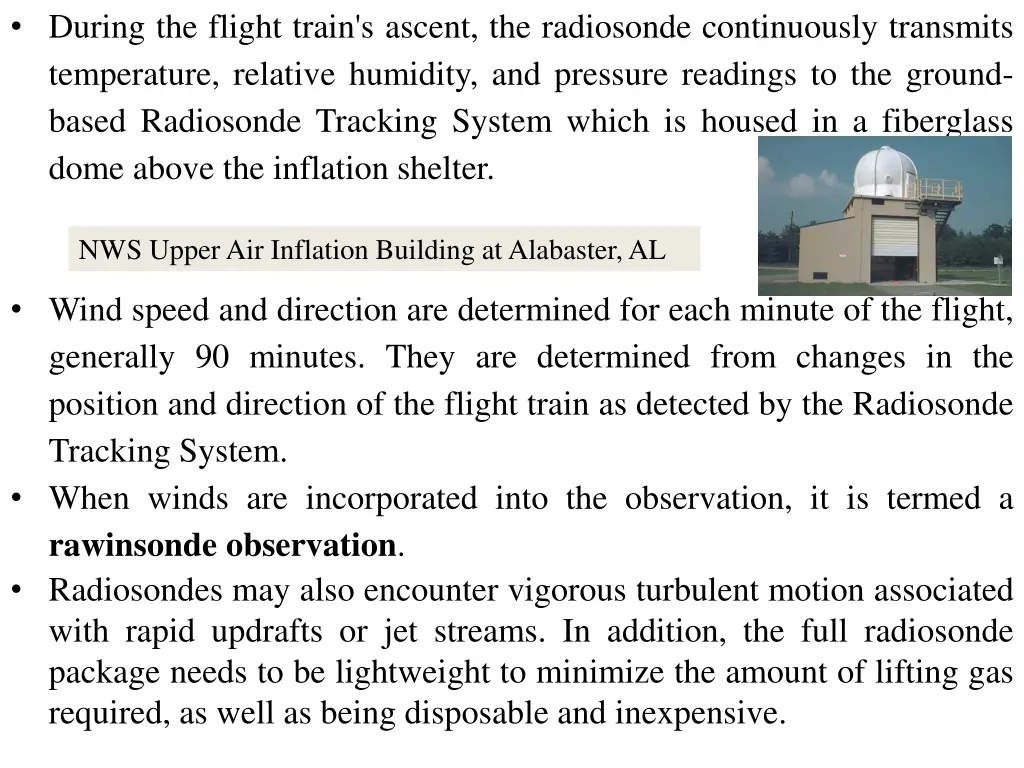 during the flight train s ascent the radiosonde