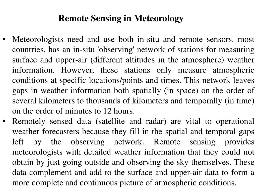 remote sensing in meteorology