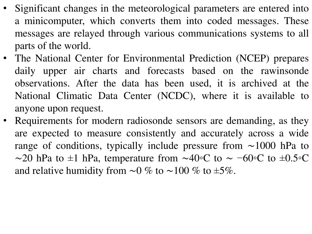 significant changes in the meteorological