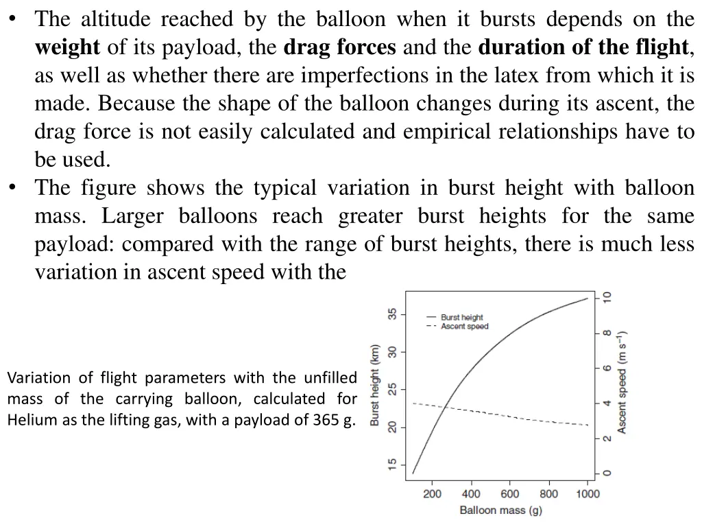 the altitude reached by the balloon when