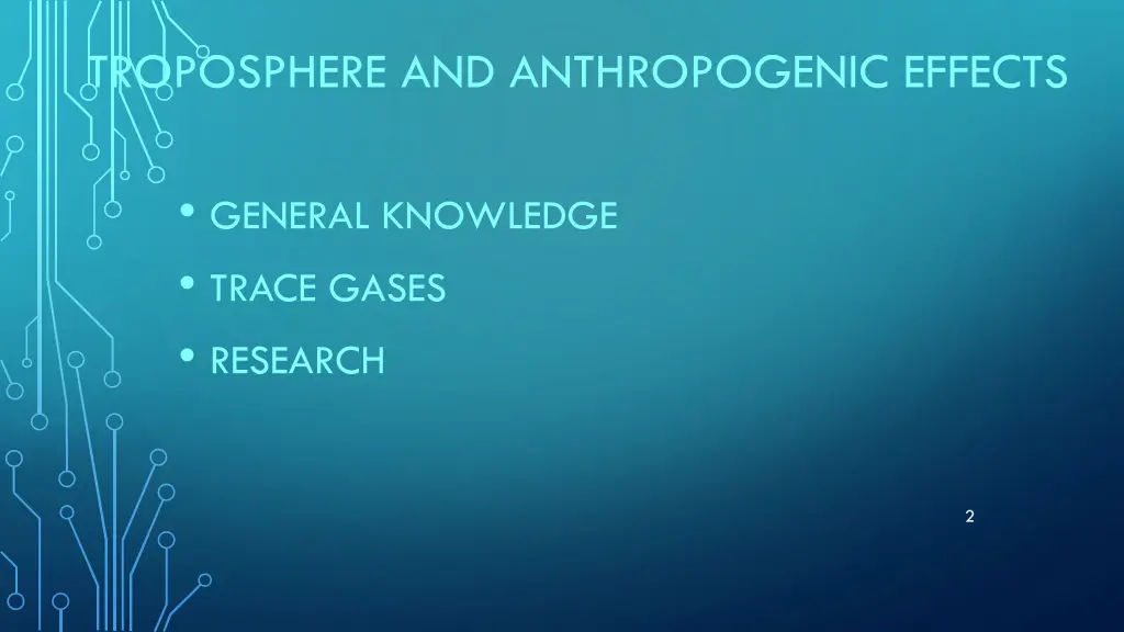 troposphere and anthropogenic effects