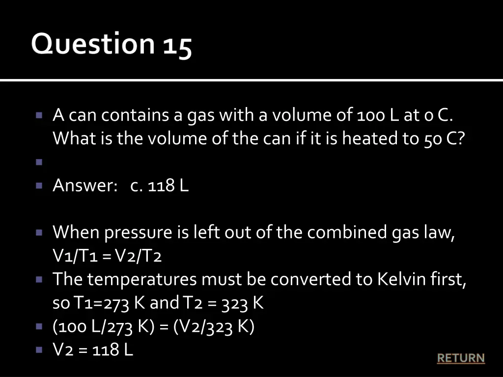 a can contains a gas with a volume 1