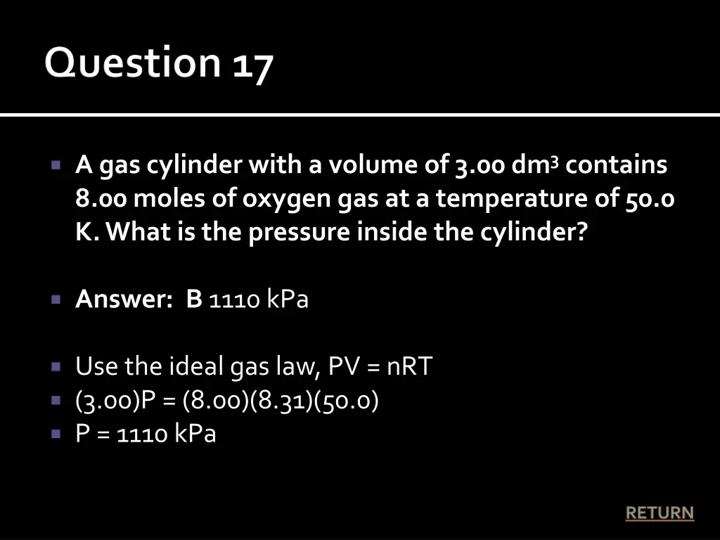 a gas cylinder with a volume 1