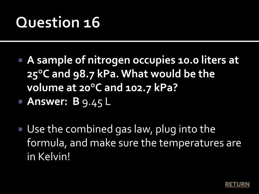 a sample of nitrogen occupies 10 0 liters 1