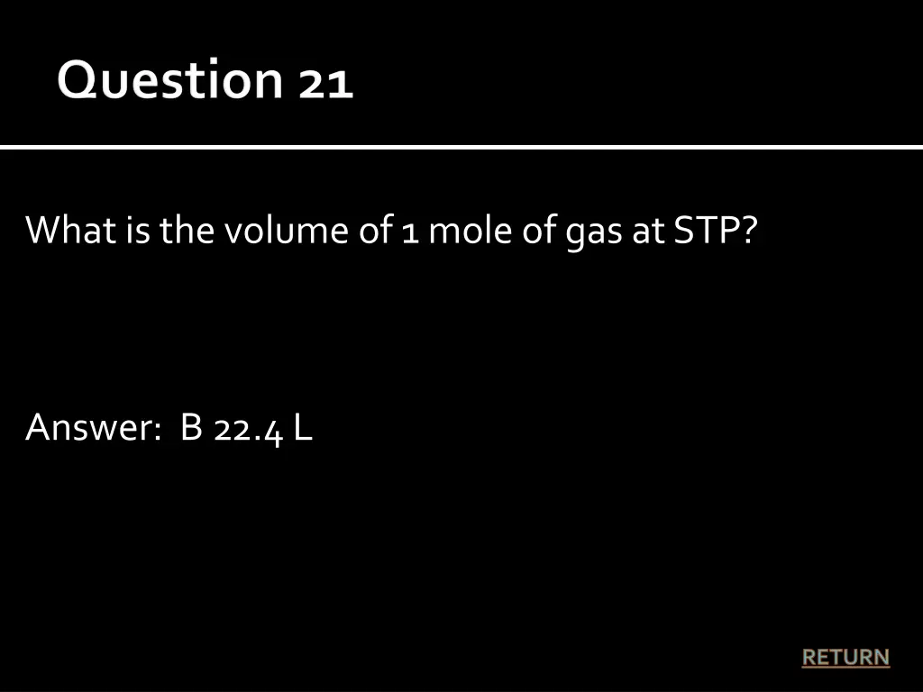 what is the volume of 1 mole of gas at stp 1