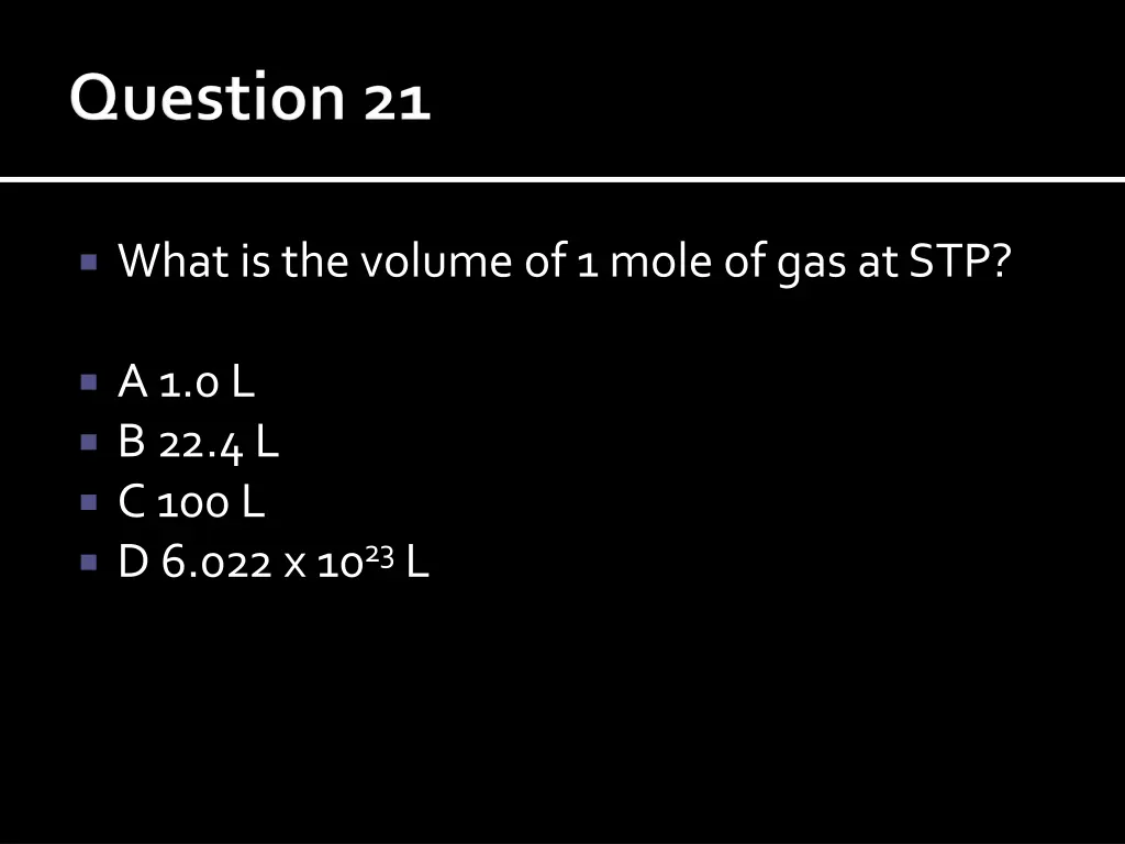 what is the volume of 1 mole of gas at stp