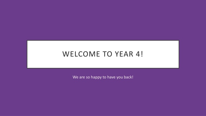 welcome to year 4