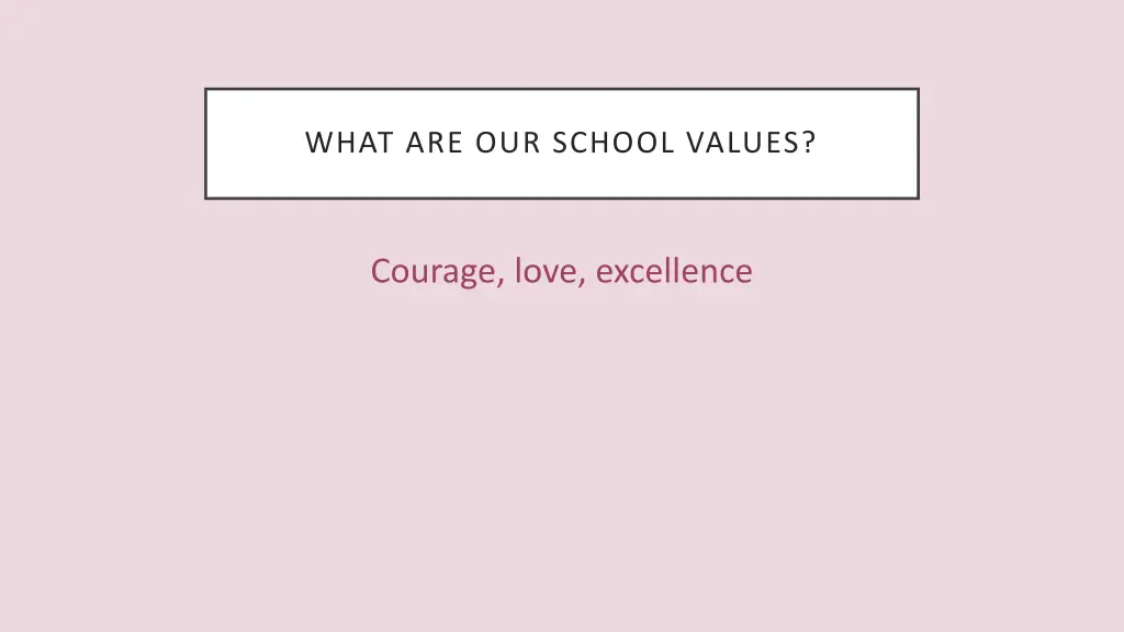 what are our school values