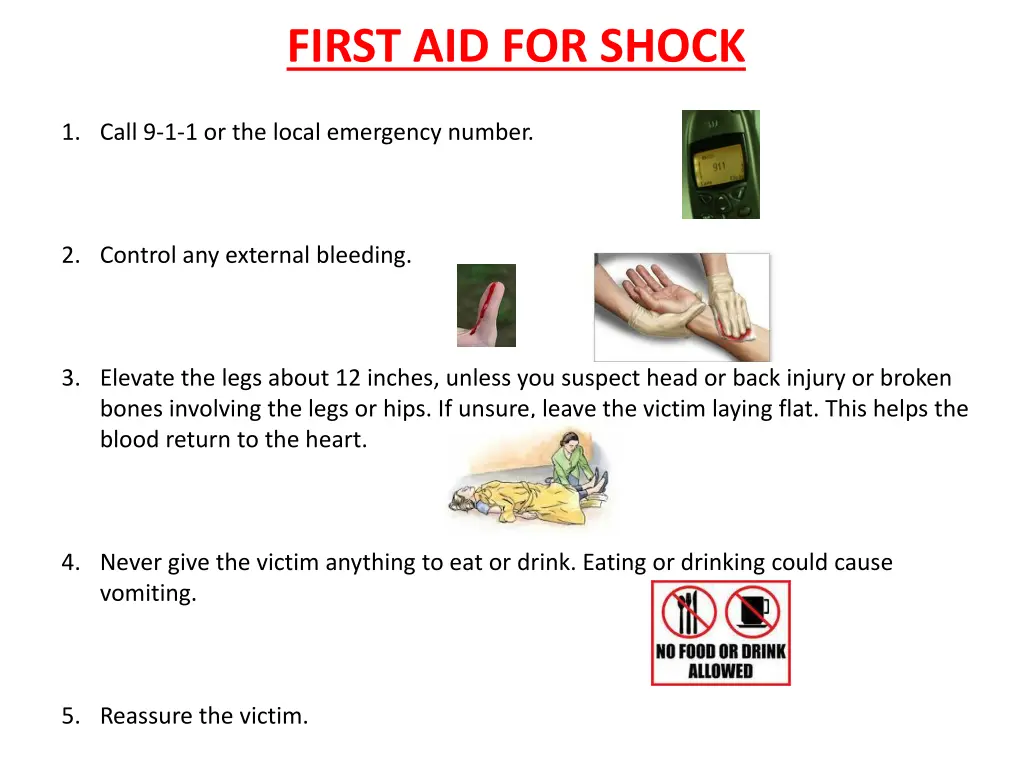 first aid for shock