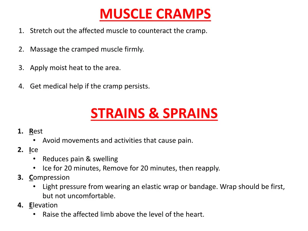 muscle cramps