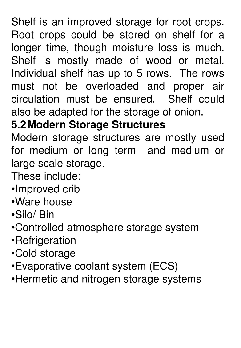 shelf is an improved storage for root crops root