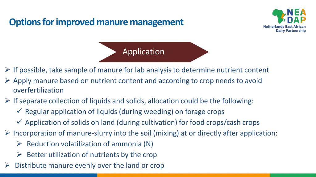 options for improved manure management collection