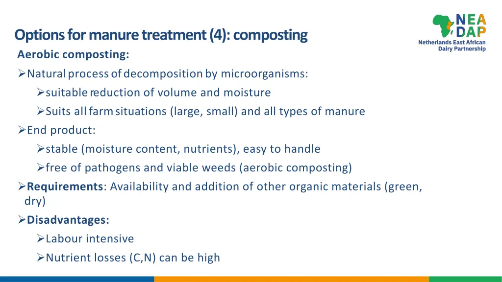 options for manure treatment 4 composting aerobic