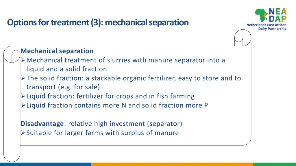 options for treatment 3 mechanical separation