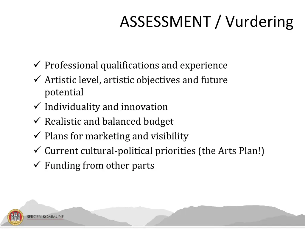 assessment vurdering