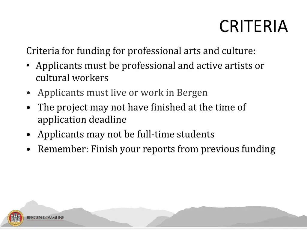 criteria