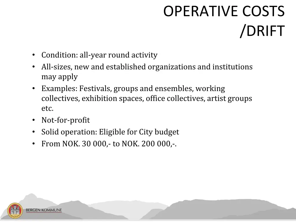 operative costs