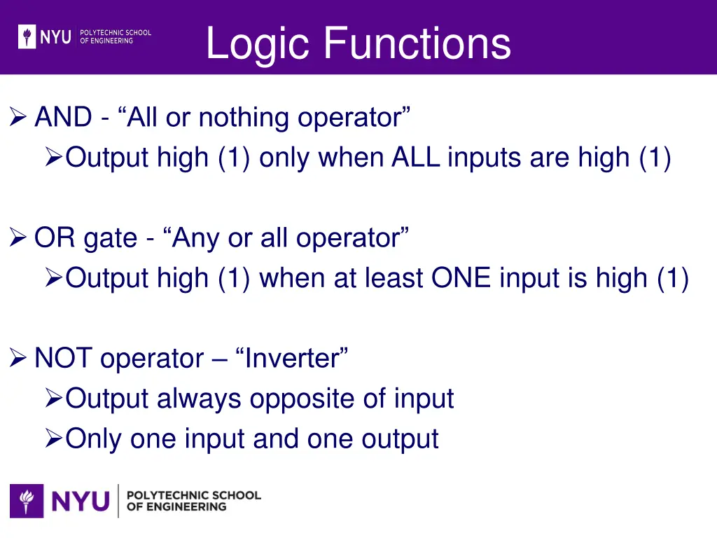 logic functions