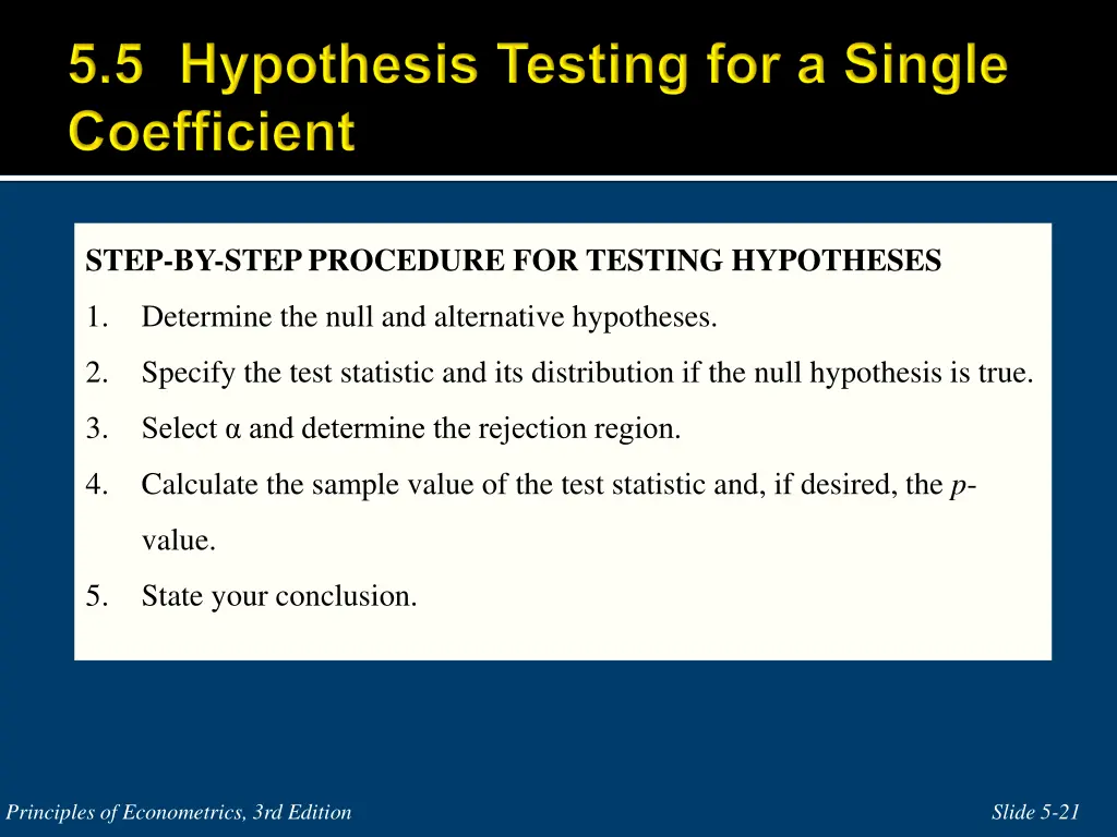 step by step procedure for testing hypotheses