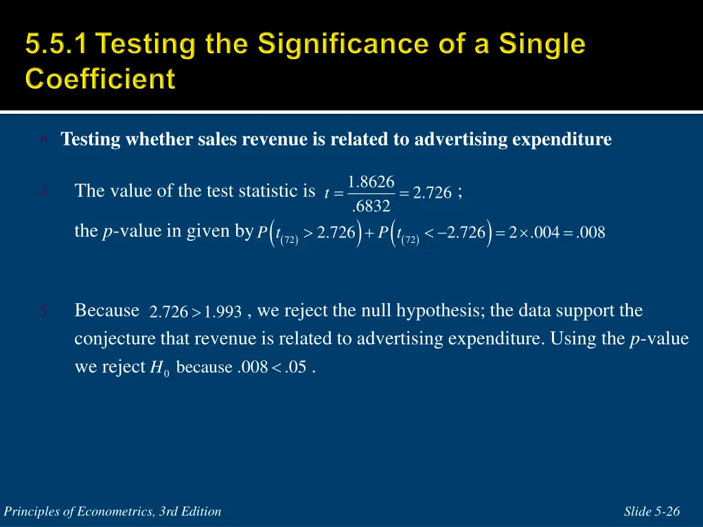 testing whether sales revenue is related 1