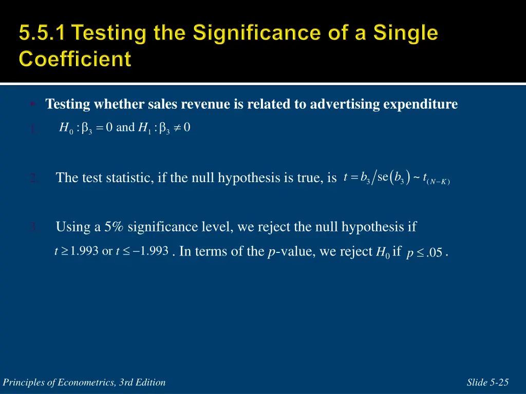 testing whether sales revenue is related