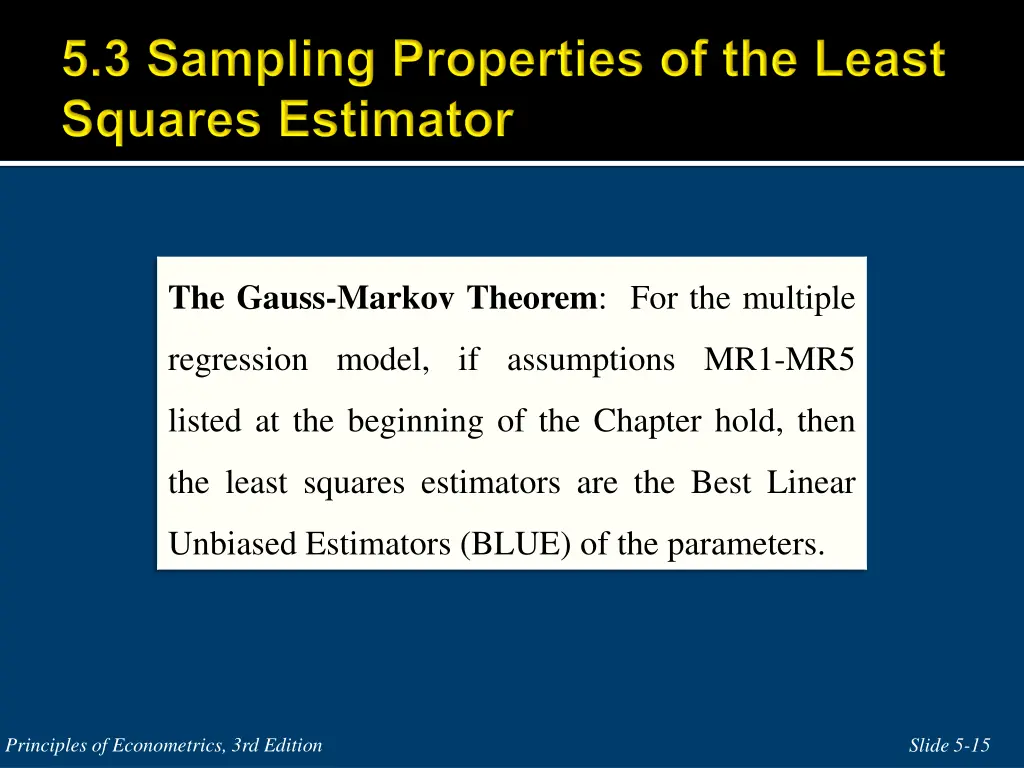 the gauss markov theorem for the multiple